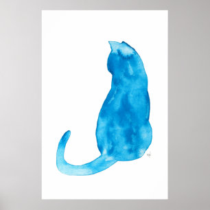 Póster Gato turquesa