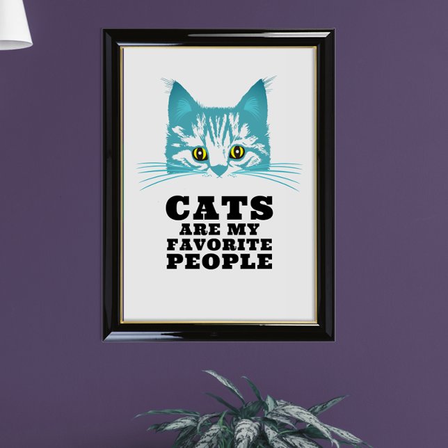 Póster Gato Turquesa Sarcástico Moderno Divertido con Tip (Subido por el creador)