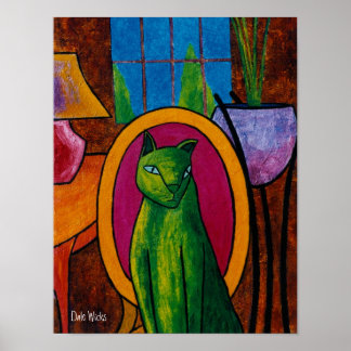 Póster Gato verde