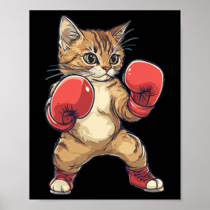 Póster Gato Vestido Como Boxer Gracioso Boxeador Hombres