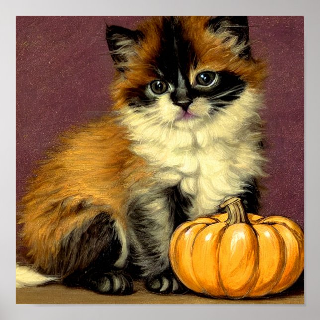 Póster Gato Vintage Ragdoll Halloween (Frente)