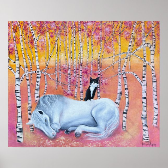 Póster Gato y caballo caprichosos  (Frente)