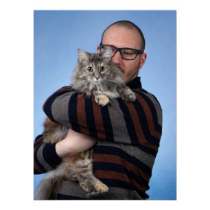 Póster Gato y mejor amigo