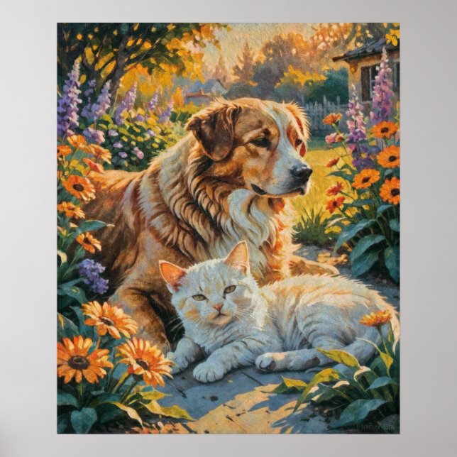 Póster Gato y perro (Frente)