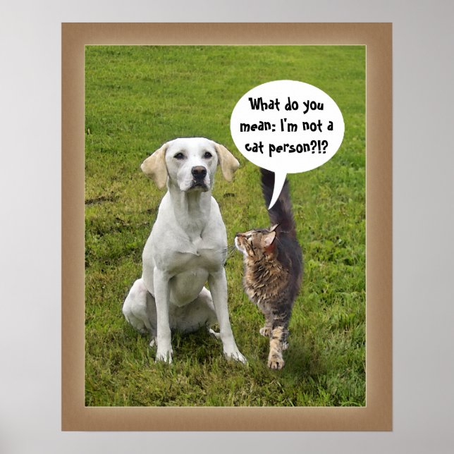 Póster Gato y perro (personalizable) (Frente)