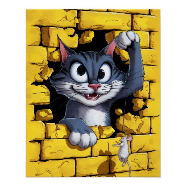 Póster Gato y ratón. (Anverso)