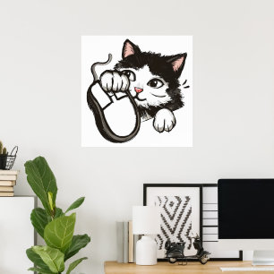 Póster Gato y ratón