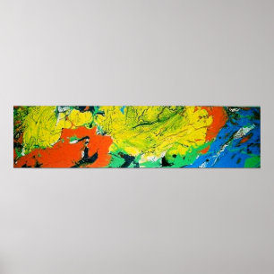 Póster Gator naranja con afro amarillo