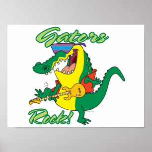 Póster gators rock n roll alligator personalizado