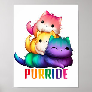 Póster Gatos Arcoíris Purride