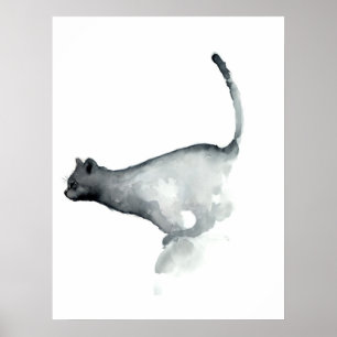 Póster Gatos blancos del poster del gato gruñón gris