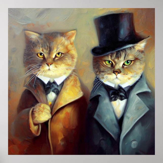 Póster Gatos como Holmes y Watson (Frente)