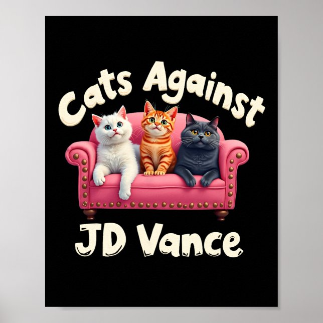 Póster Gatos Contra Jd. Vance Childless Cat Lady Couch Li (Frente)