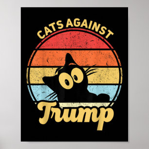 Póster Gatos contra las divertidas elecciones de Trump co