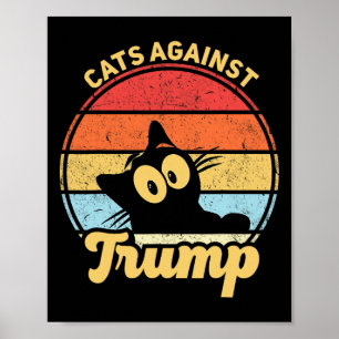 Póster Gatos contra las divertidas elecciones de Trump co