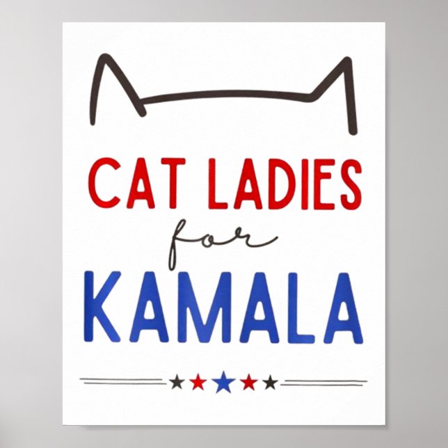 Póster Gatos Damas De Kamala, Un Gato Amante Gracioso (Frente)