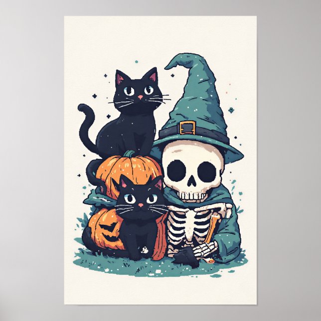 Póster Gatos de Halloween (Frente)