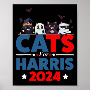 Póster Gatos De Harris 2024 - Halloween Kamala Harris