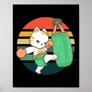 Póster Gatos de Kickboxing Hombres Mujeres Niños