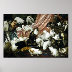 Póster Gatos de la Era Victoriana Antigua
