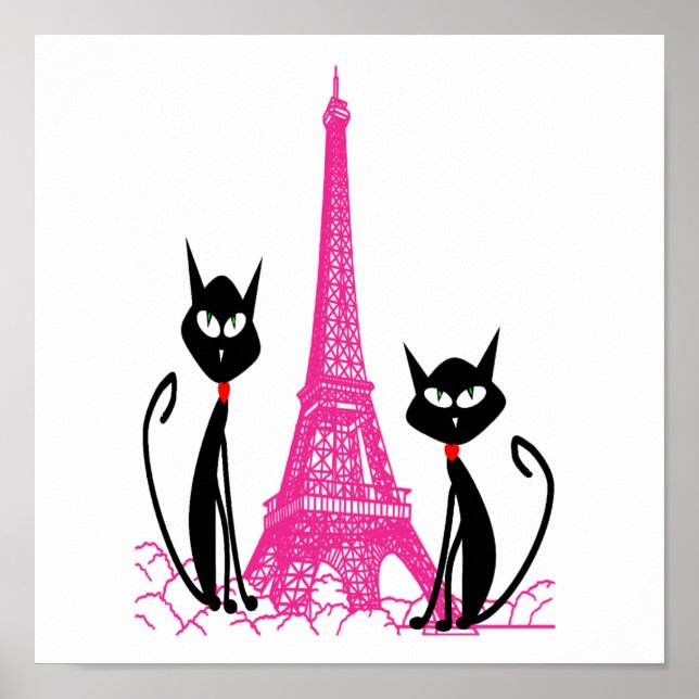 Póster gatos de la torre eiffel (Frente)