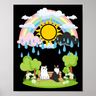 Póster Gatos De Sol Y Lluvia En El Parque Una Opción