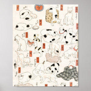 Póster Gatos de Utagawa Kuniyoshi