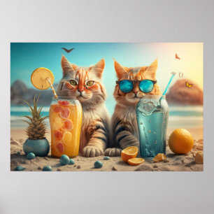 Póster Gatos de vacaciones