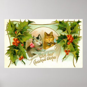 Póster Gatos del navidad