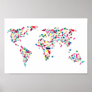 Póster gatos del poster mundial