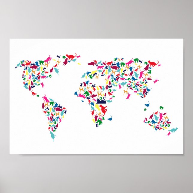 Póster gatos del poster mundial (Frente)