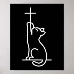 Póster Gatos Domésticos Aman a Jesús Gato Feliz