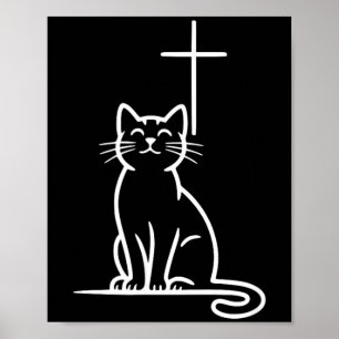 Póster Gatos Domésticos Cristianos Aman a Jesús Sé Feliz