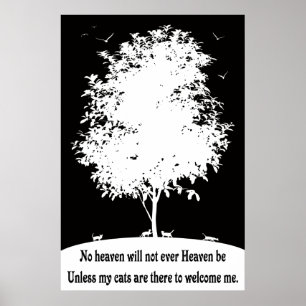 PÓSTER GATOS EN EL CIELO - POSTER NEGRO Y BLANCO