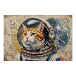 PÓSTER GATOS EN EL ESPACIO 2