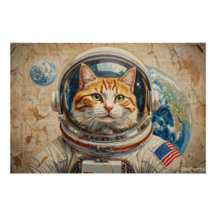 PÓSTER GATOS EN EL ESPACIO 4