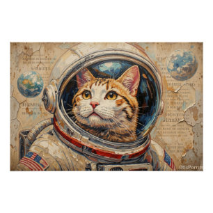 PÓSTER GATOS EN EL ESPACIO 5