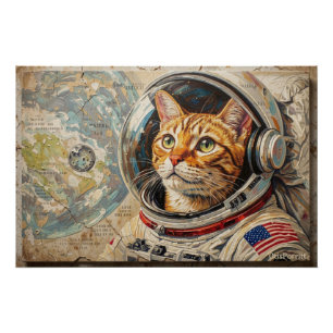 PÓSTER GATOS EN EL ESPACIO 8