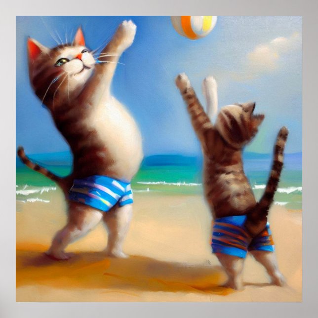 Póster Gatos en la playa (Frente)