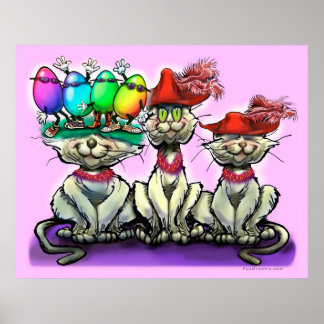 Póster Gatos en Poster de Gorras divertidos
