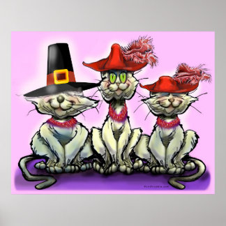 Póster Gatos en Poster de Gorras divertidos