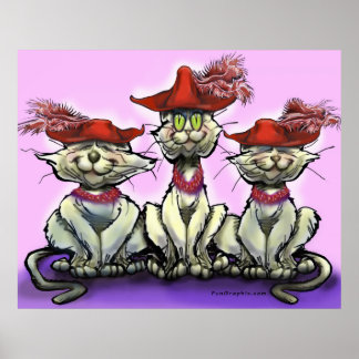 Póster Gatos en Poster de Gorras divertidos