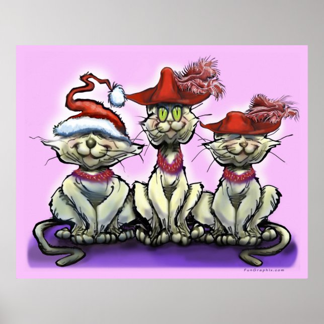 Póster Gatos en Poster de Gorras divertidos (Frente)