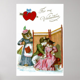 Póster Gatos enamorados