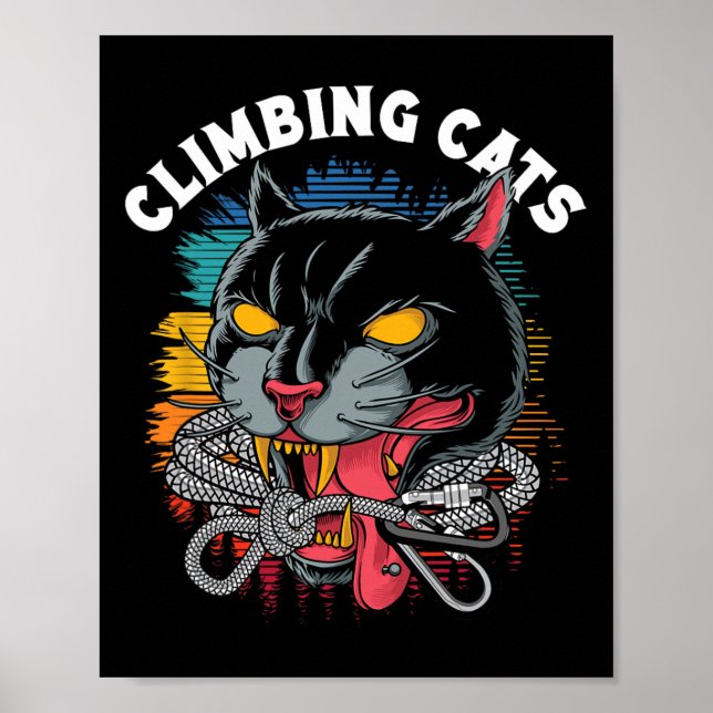 Póster Gatos escaladores roca escalada de bloques escalad (Frente)