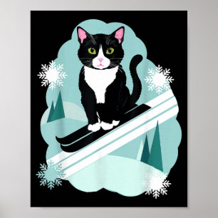 Póster Gatos esmoquin y aficionados a los deportes de inv