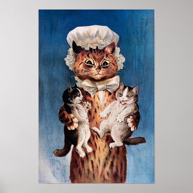 Póster Gatos gemelos, Louis Wain (Frente)