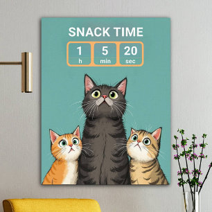Póster Gatos Graciosos Esperando Por El Tiempo De Aperiti