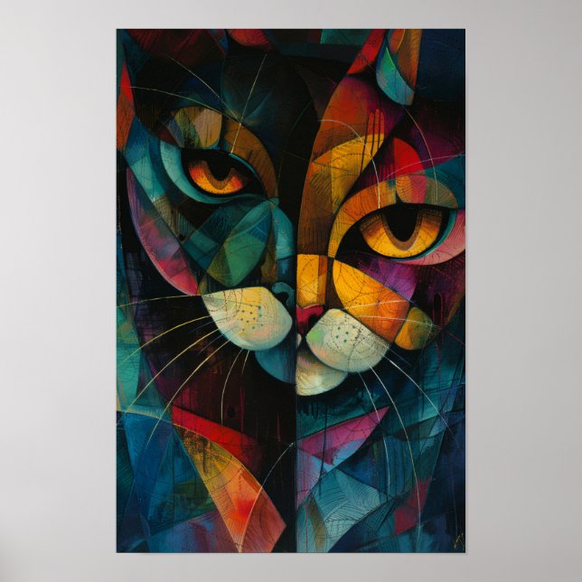 Póster Gatos Harlequin: Arco de colores caprichosos (Frente)