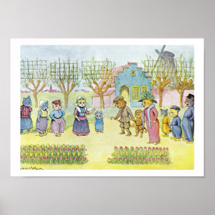 Póster Gatos holandeses, Louis Wain